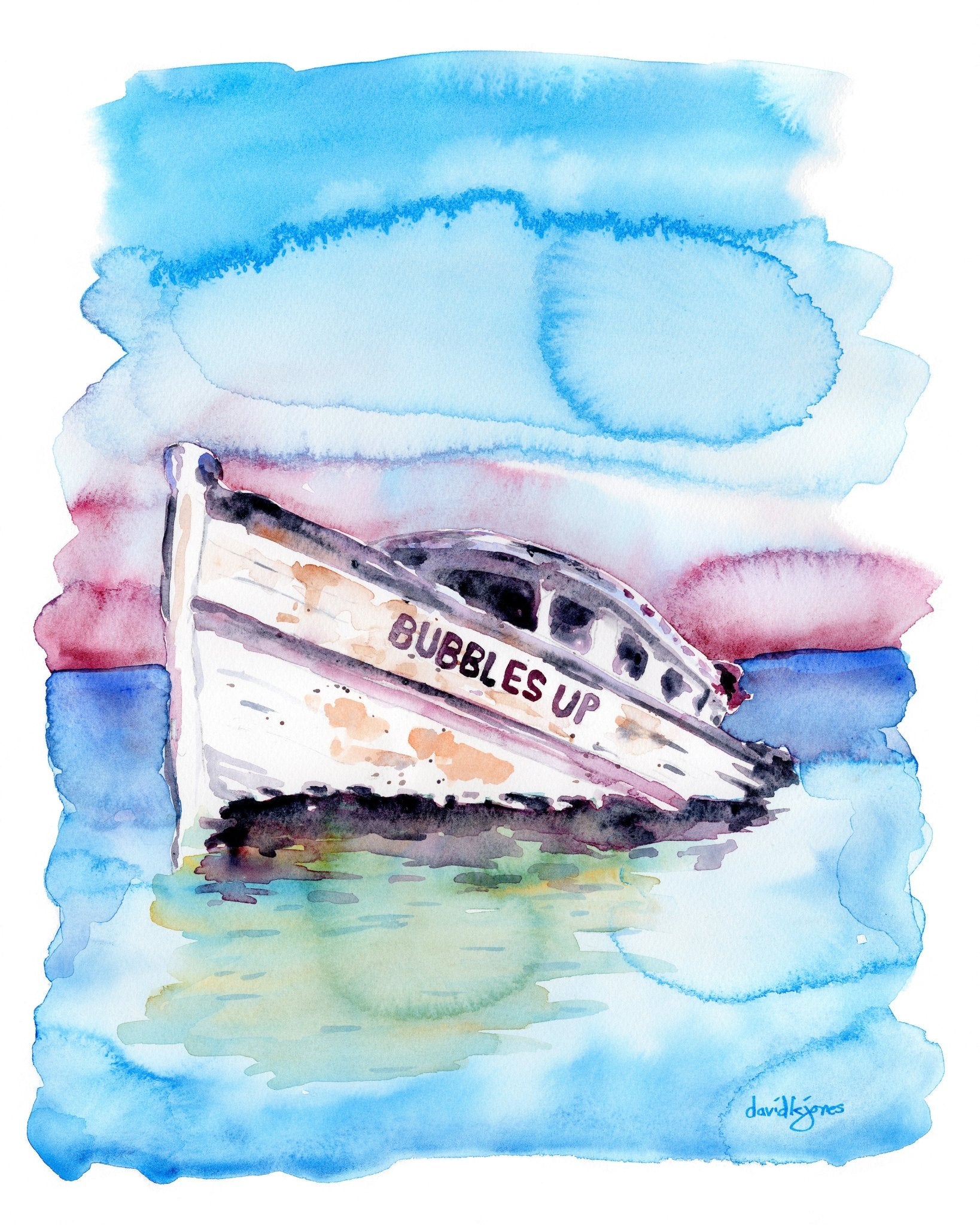 Bubbles Up (original watercolor) - davidkjonesart