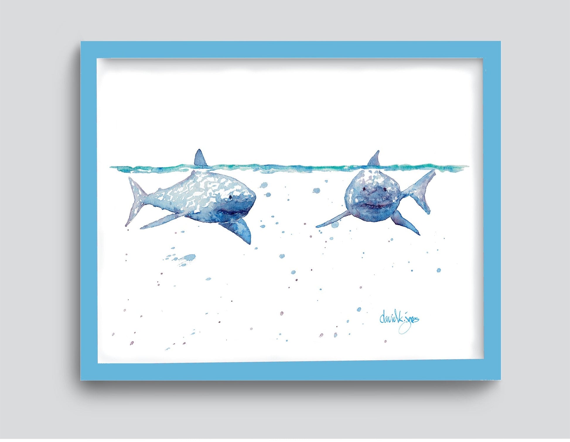 Fins to the Left, Fins to the Right (Art Print) - davidkjonesart