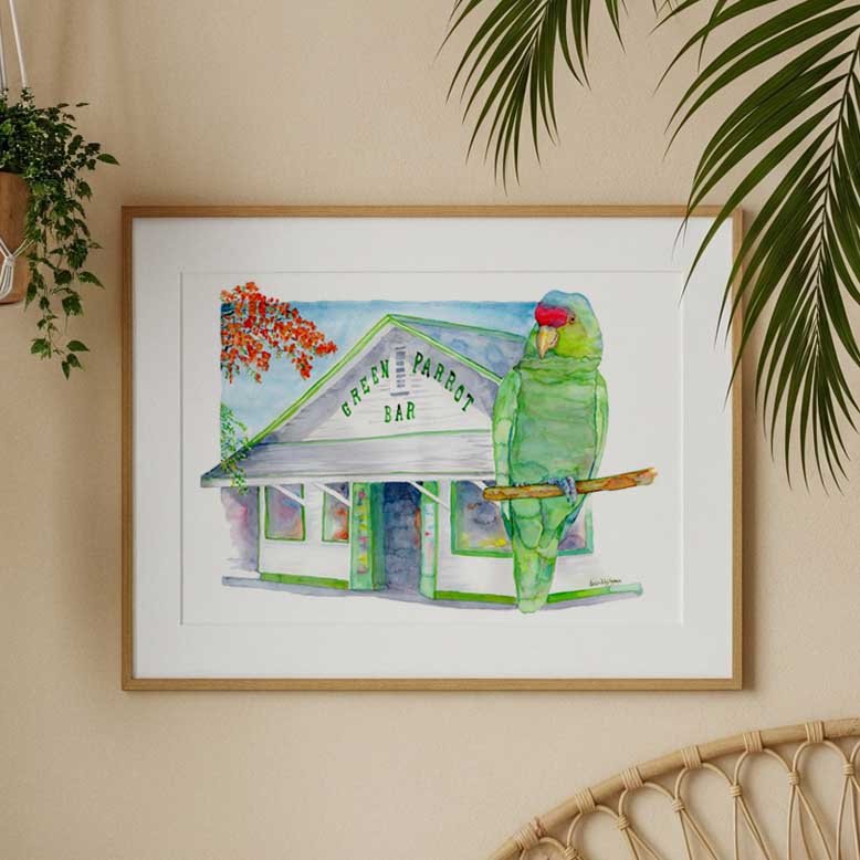 Green Parrot - davidkjonesart