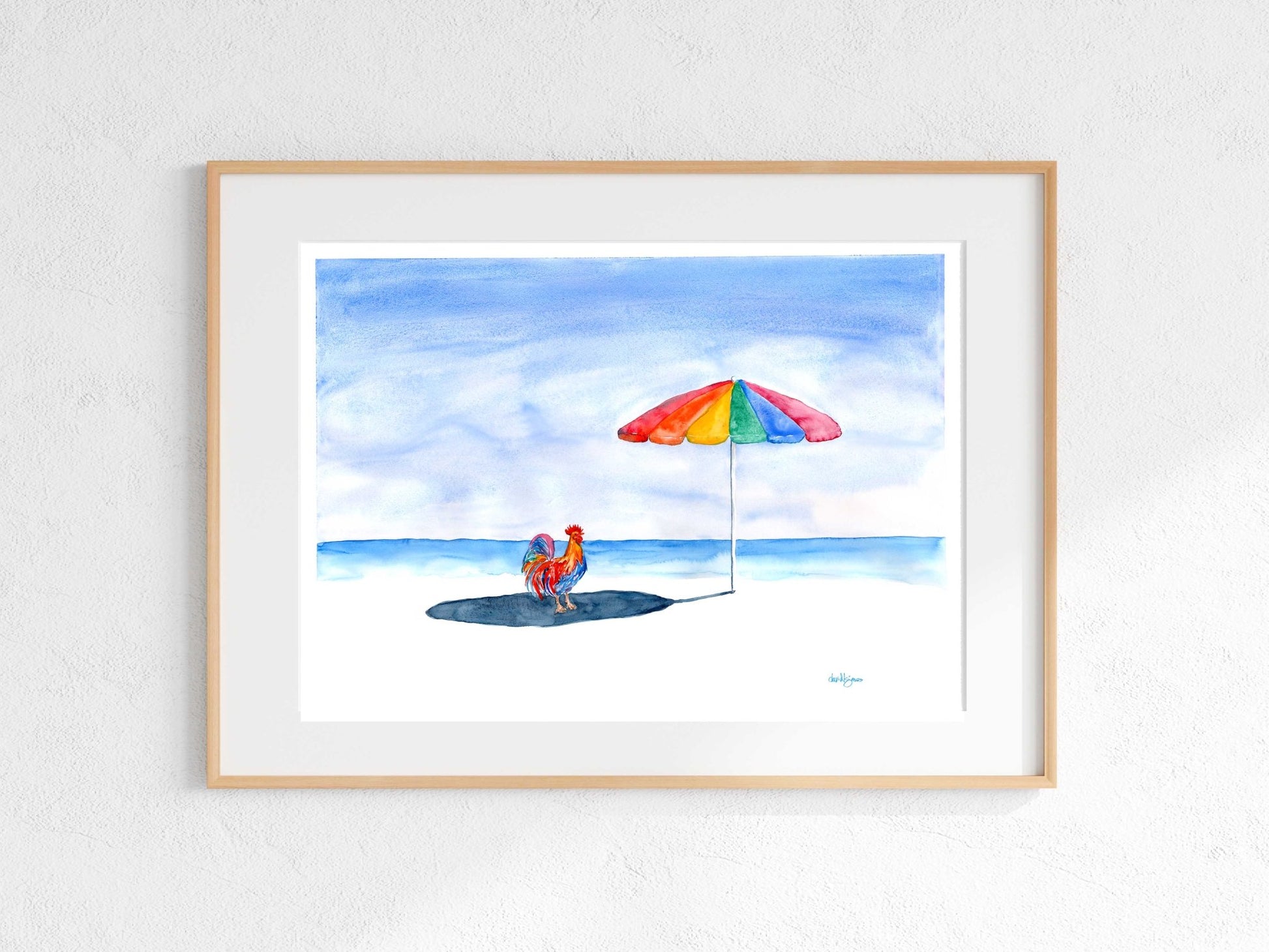 Key West Rooster on the Beach - davidkjonesart