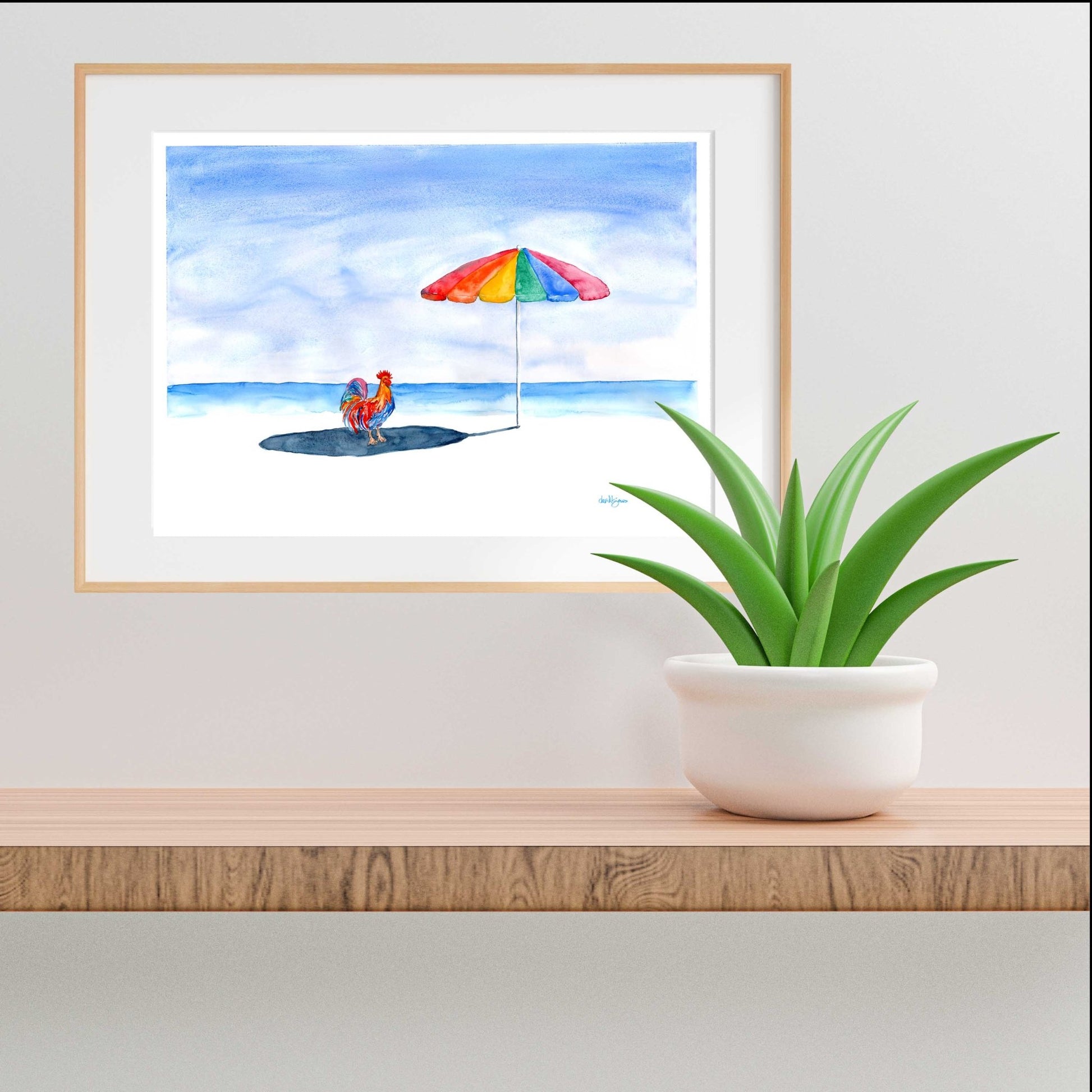 Key West Rooster on the Beach - davidkjonesart