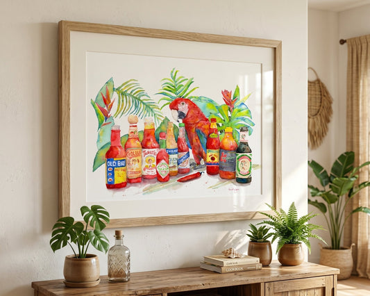 Parrot Hot Head (art print) - davidkjonesart