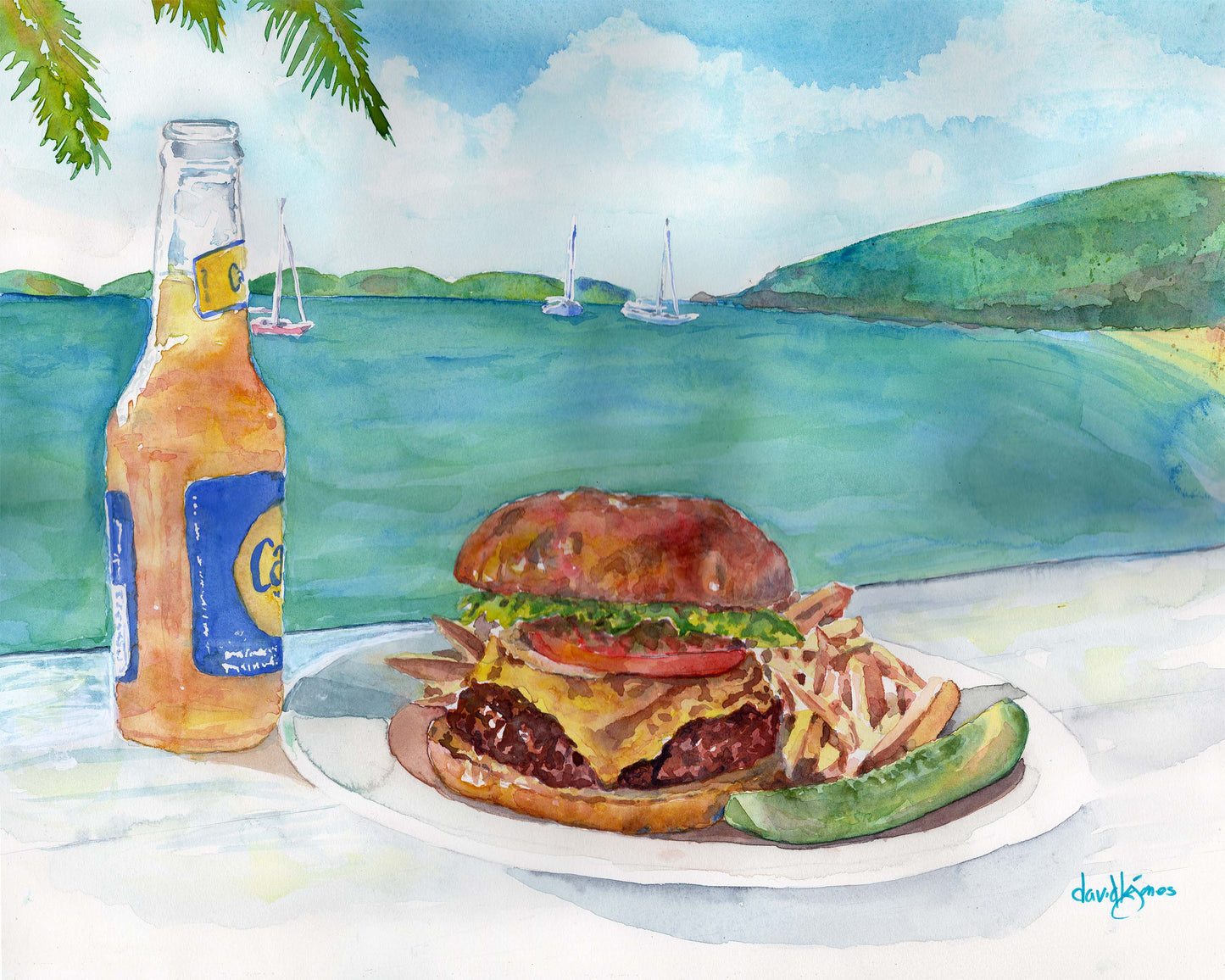 Cheeseburger in Paradise by David K Jones (ART PRINT)