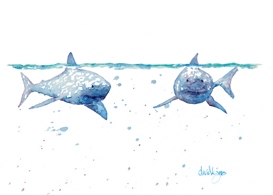 Fins to the Left, Fins to the Right (Art Print)