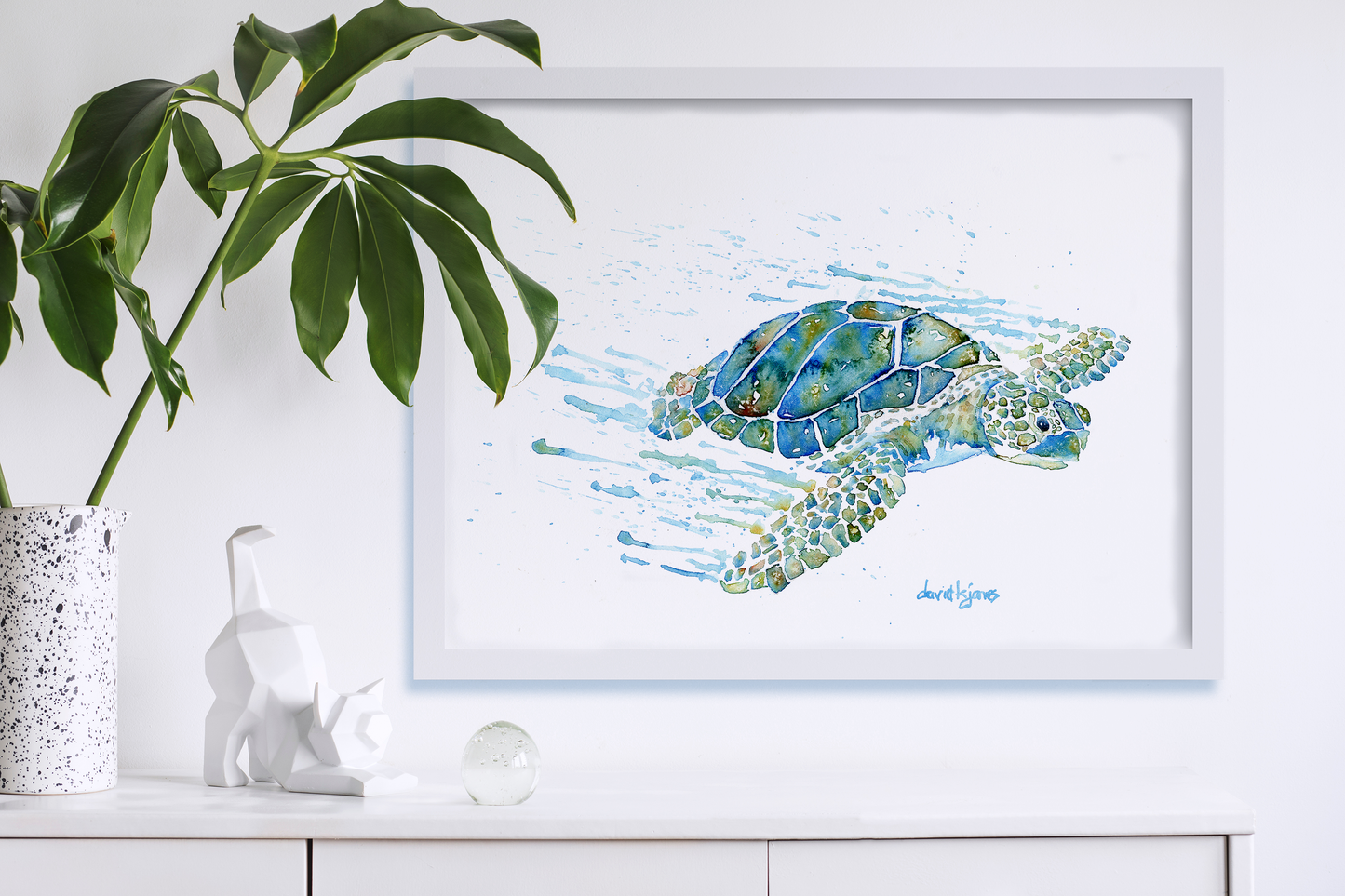 Seaweed-Top Flyer (Sea Turtle art print)