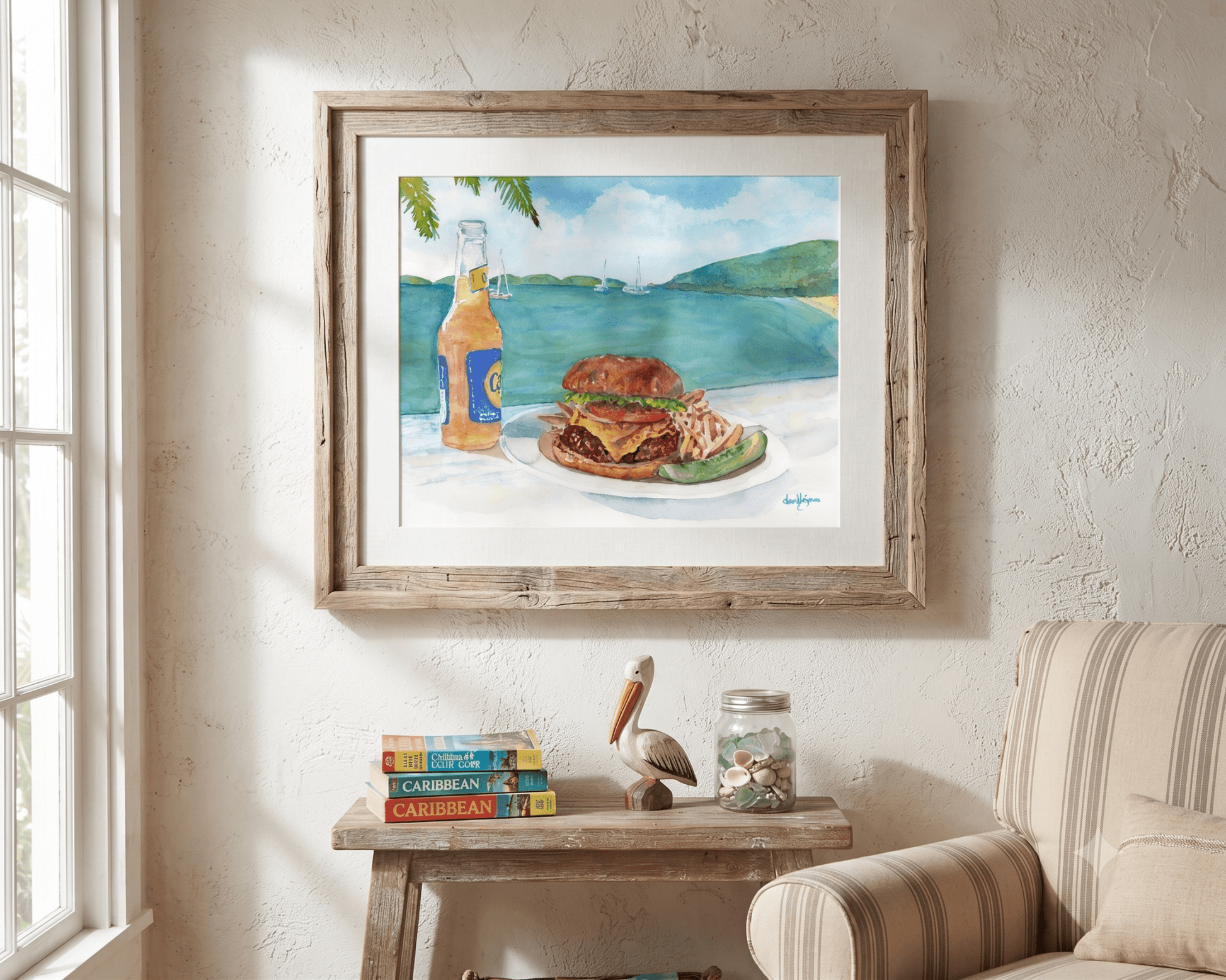 Cheeseburger in Paradise by David K Jones (ART PRINT) - davidkjonesart