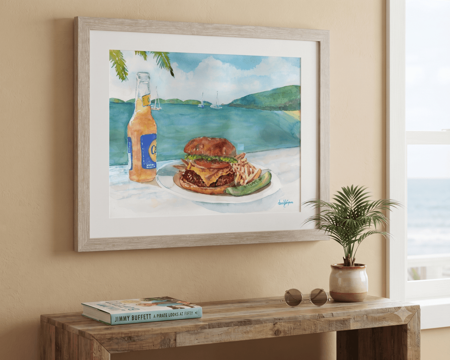 Cheeseburger in Paradise by David K Jones (ART PRINT) - davidkjonesart