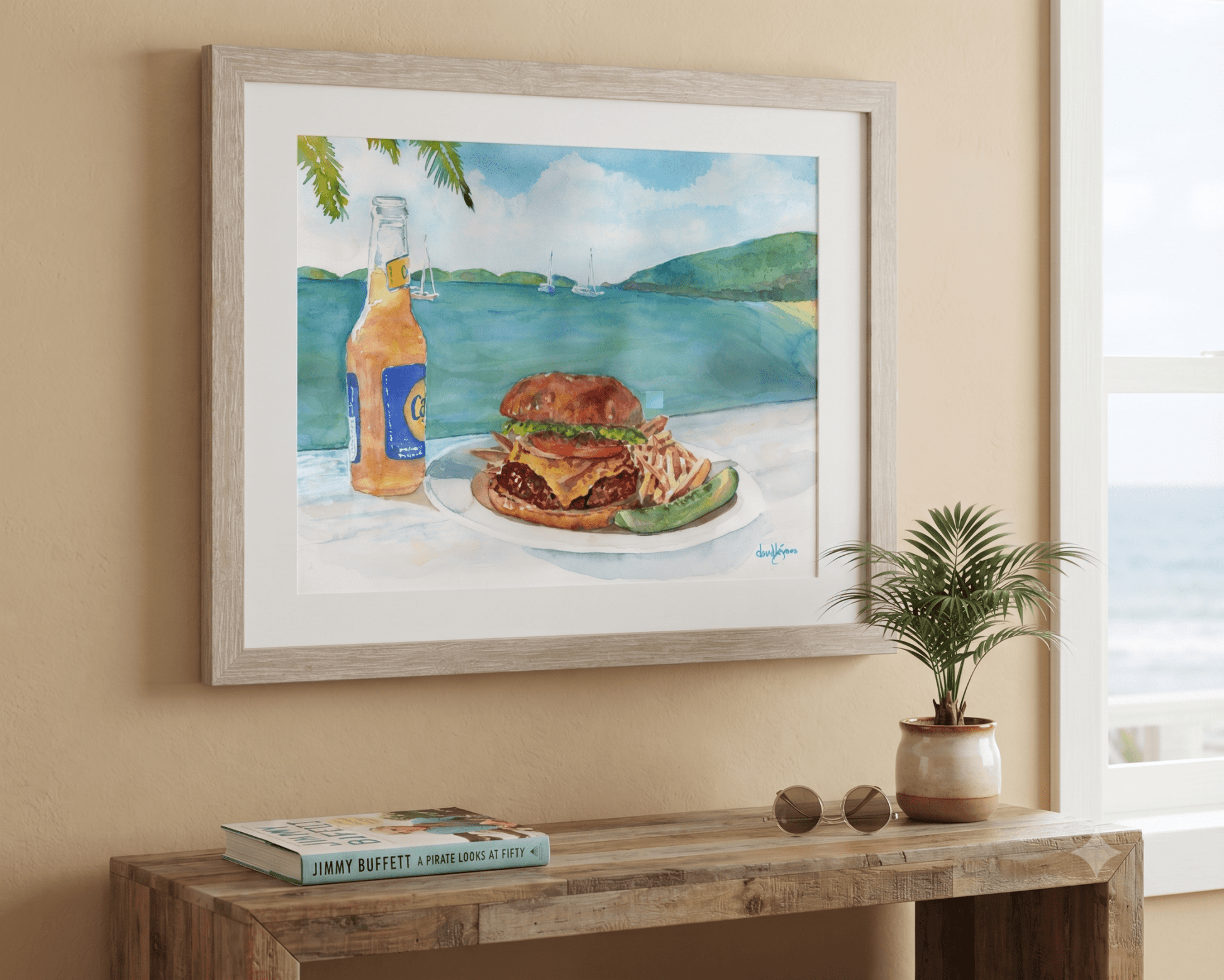Cheeseburger in Paradise by David K Jones (ART PRINT) - davidkjonesart