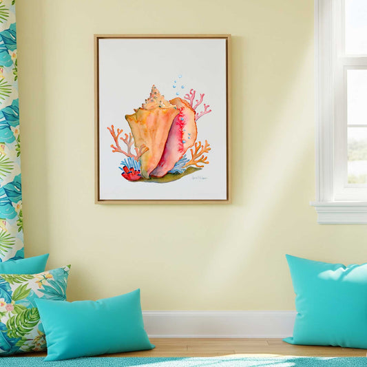 Conch & Coral art print - davidkjonesart