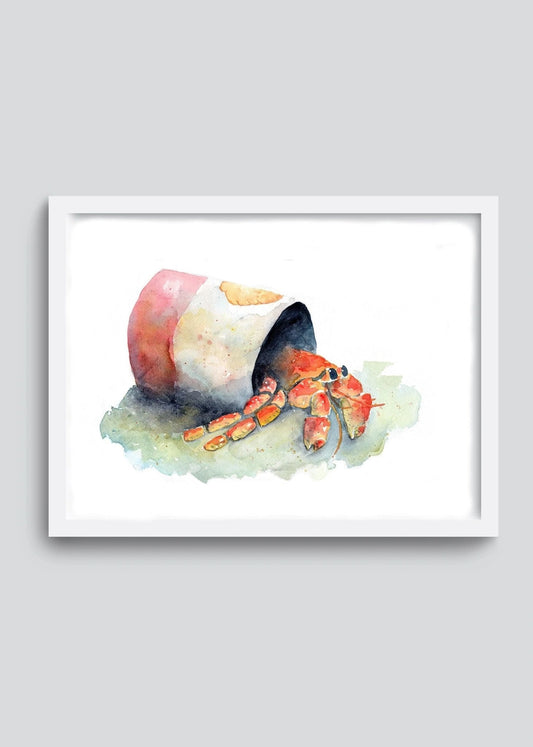 Crab in Shell (original watercolor) - davidkjonesart