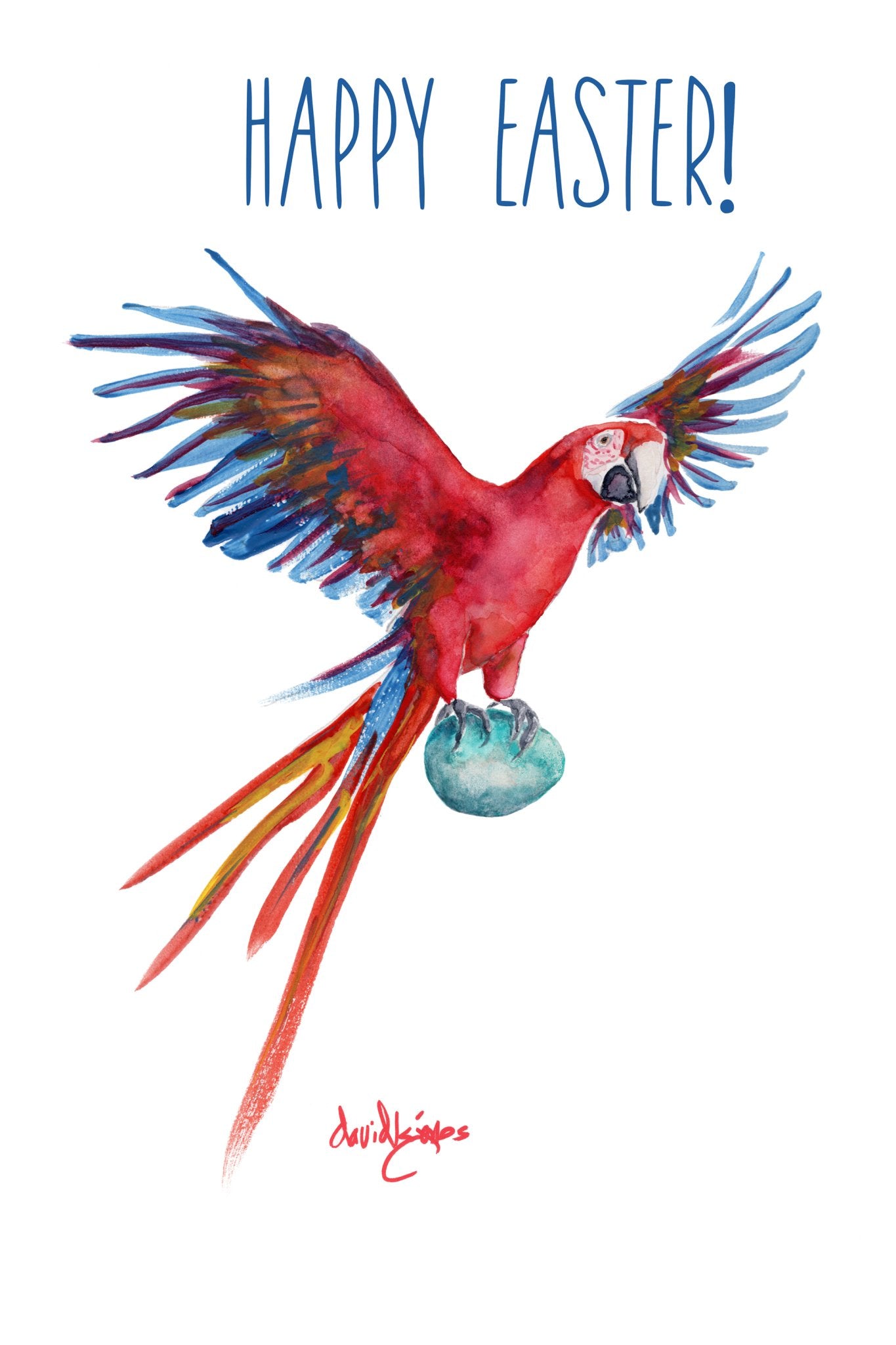 Easter Parrot (card) - davidkjonesart