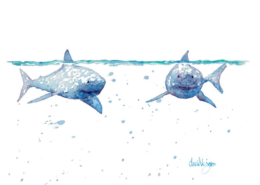 Fins to the Left, Fins to the Right (Art Print) - davidkjonesart