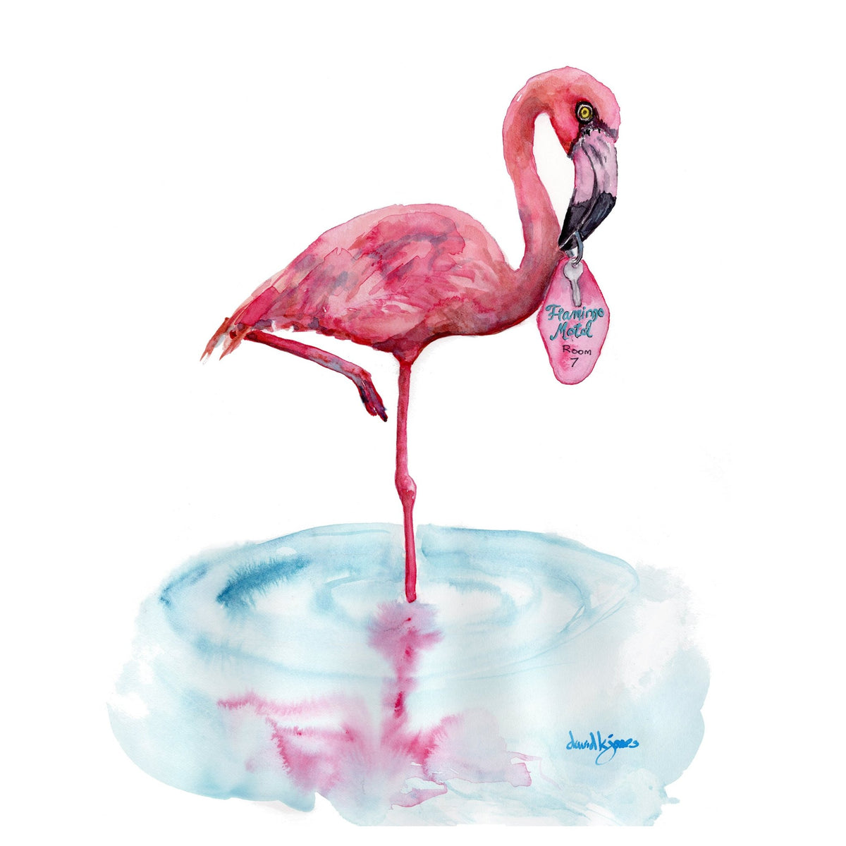 Flamingo Motel (art print) - davidkjonesart