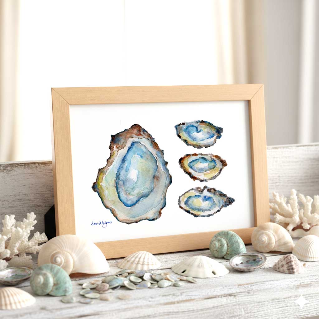 Four Oysters - davidkjonesart