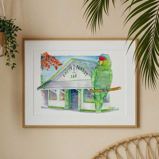 Green Parrot - davidkjonesart