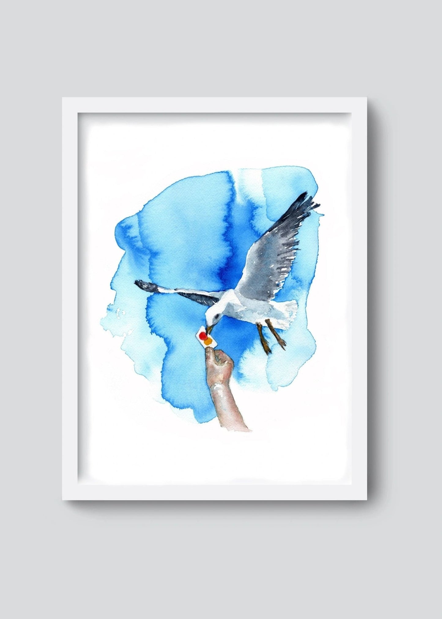 Gull Card (original watercolor) - davidkjonesart