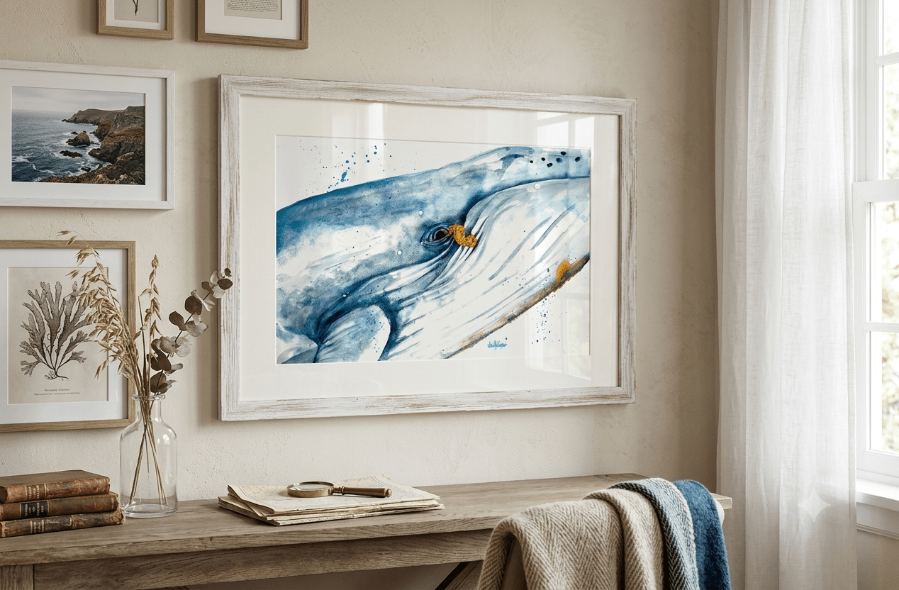 Hello (Whale & Seahorse art print) - davidkjonesart
