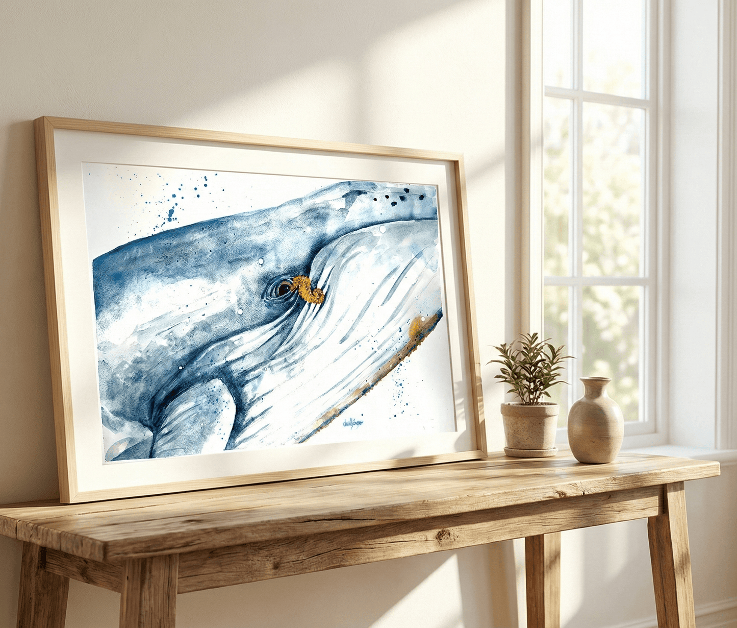 Hello (Whale & Seahorse art print) - davidkjonesart