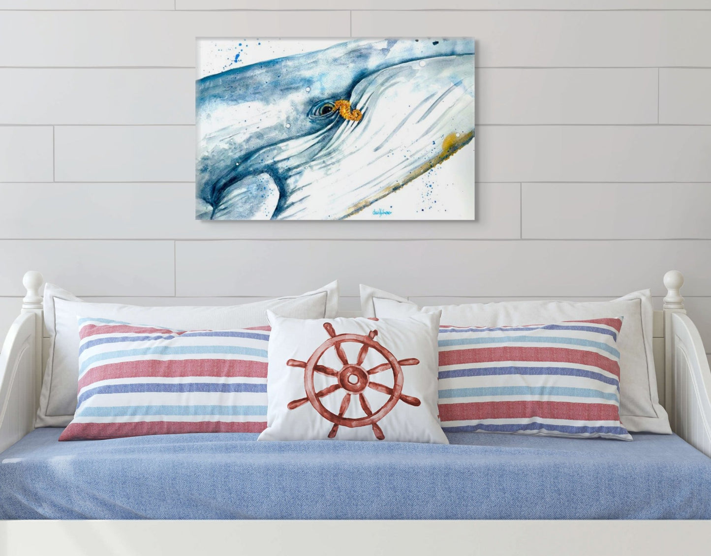 Hello (Whale & Seahorse art print) - davidkjonesart