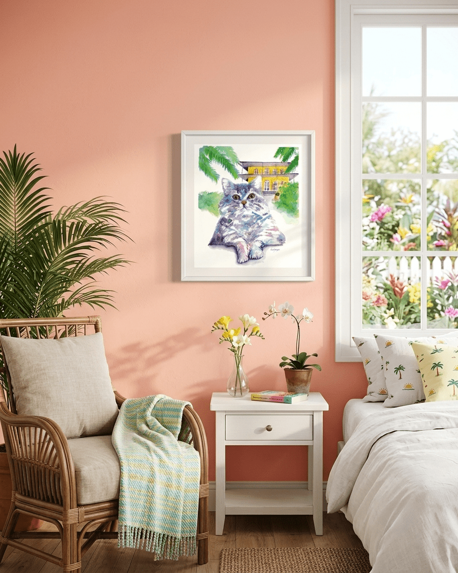 Key West Hemingway House Cat - davidkjonesart