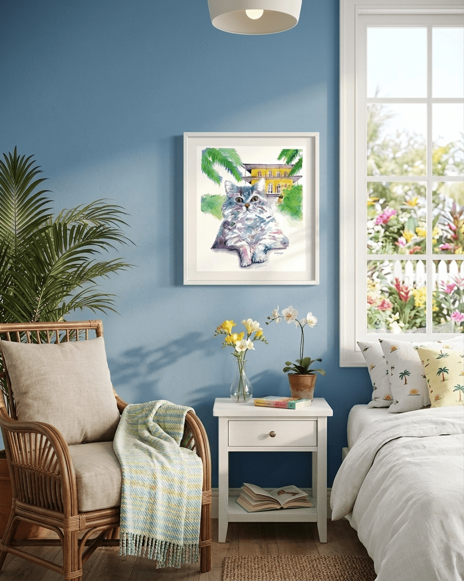 Key West Hemingway House Cat - davidkjonesart
