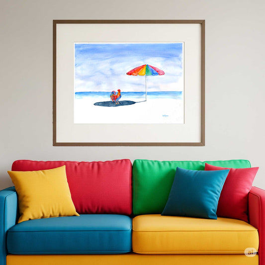 Key West Rooster on the Beach - davidkjonesart