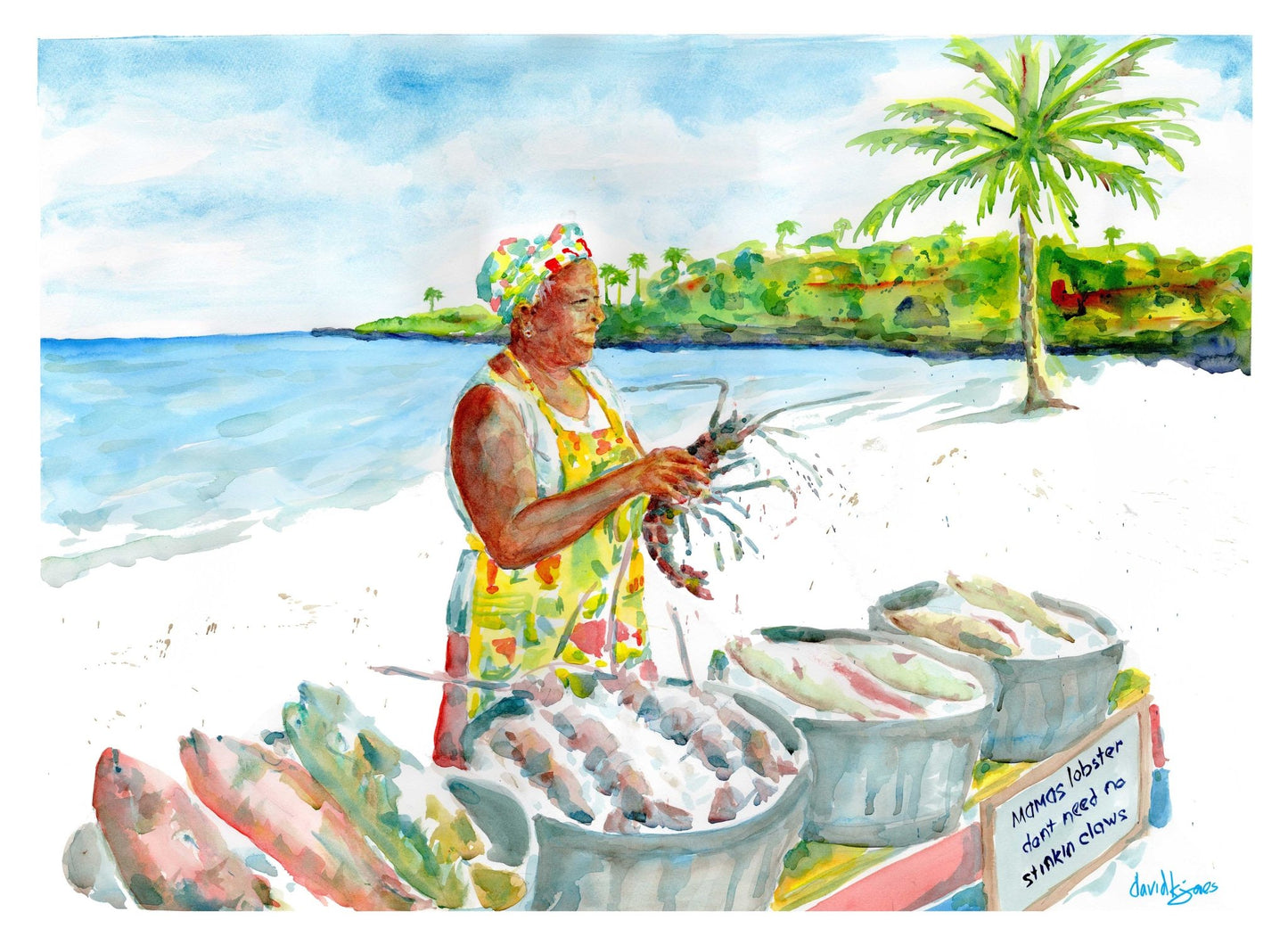 Mama's Lobster (art print) - davidkjonesart