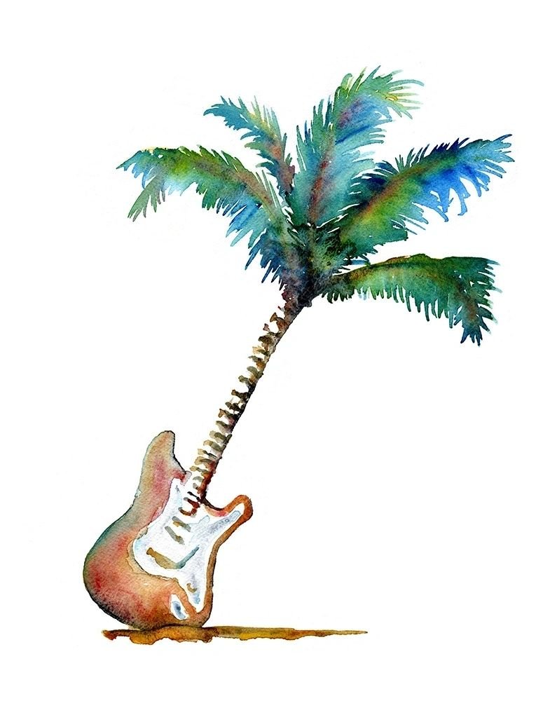 Palm Guitar (art print) - davidkjonesart