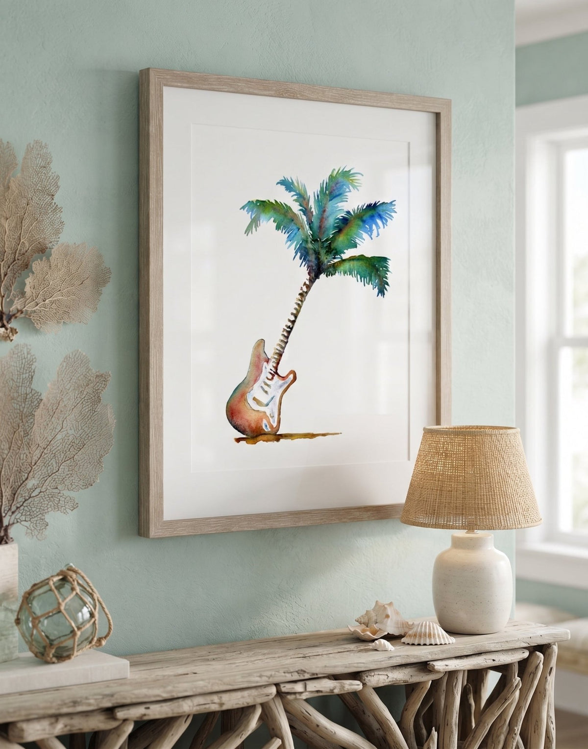 Palm Guitar (art print) - davidkjonesart