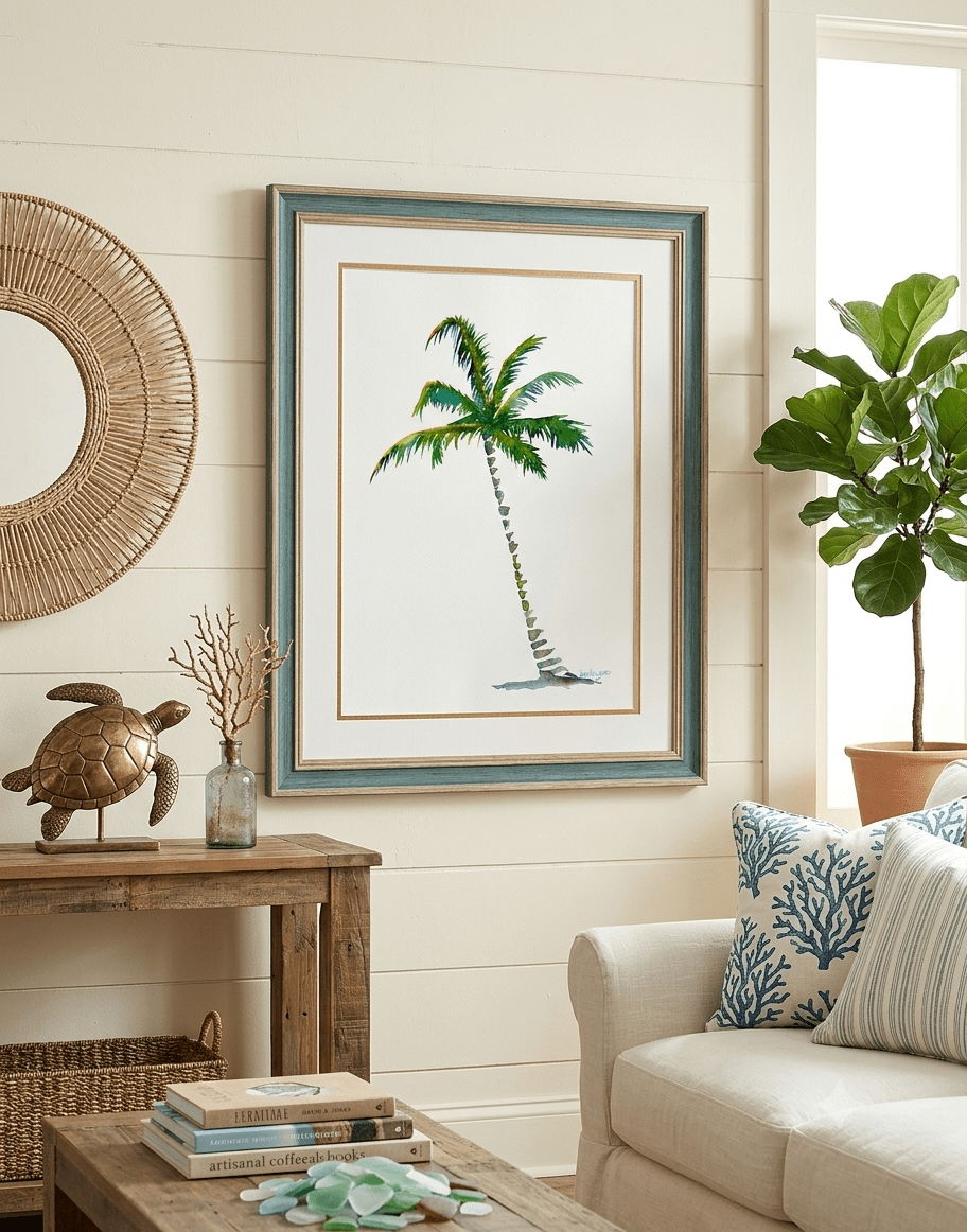 Palm Tree 3 Beach Art Print - davidkjonesart