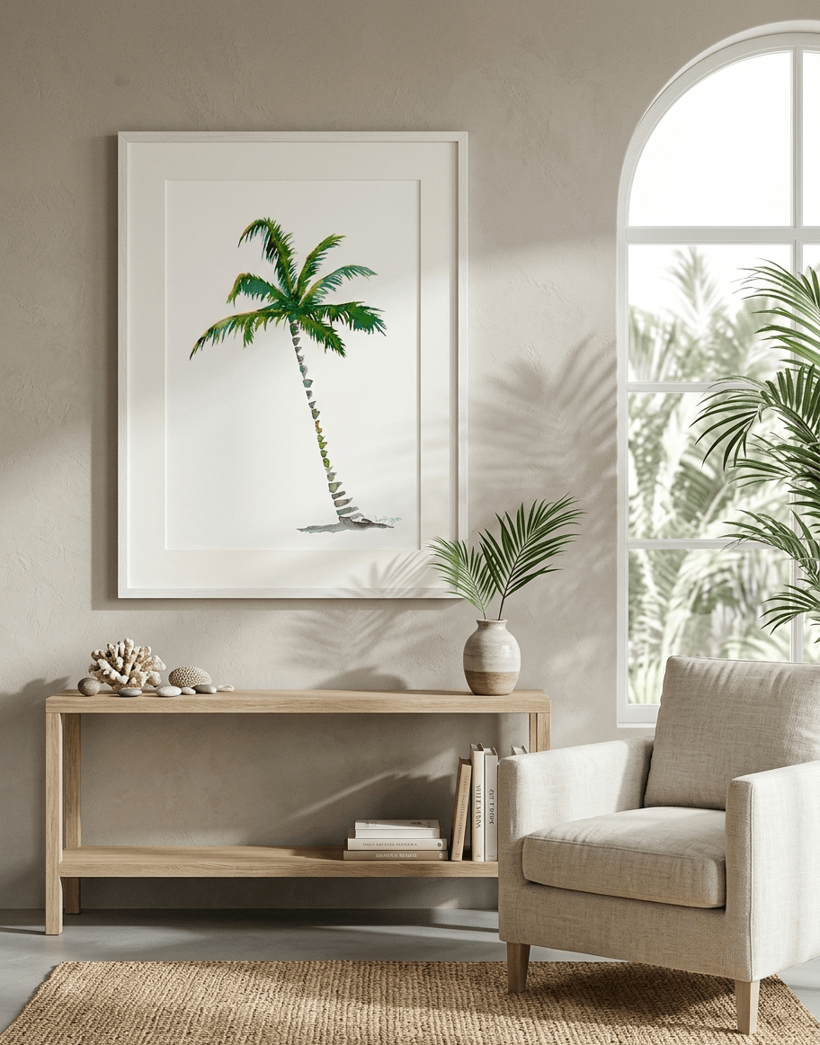 Palm Tree 3 Beach Art Print - davidkjonesart