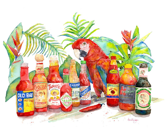 Parrot Hot Head (art print) - davidkjonesart