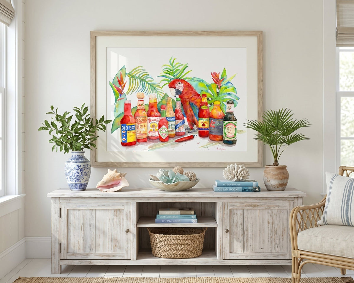 Parrot Hot Head (art print) - davidkjonesart