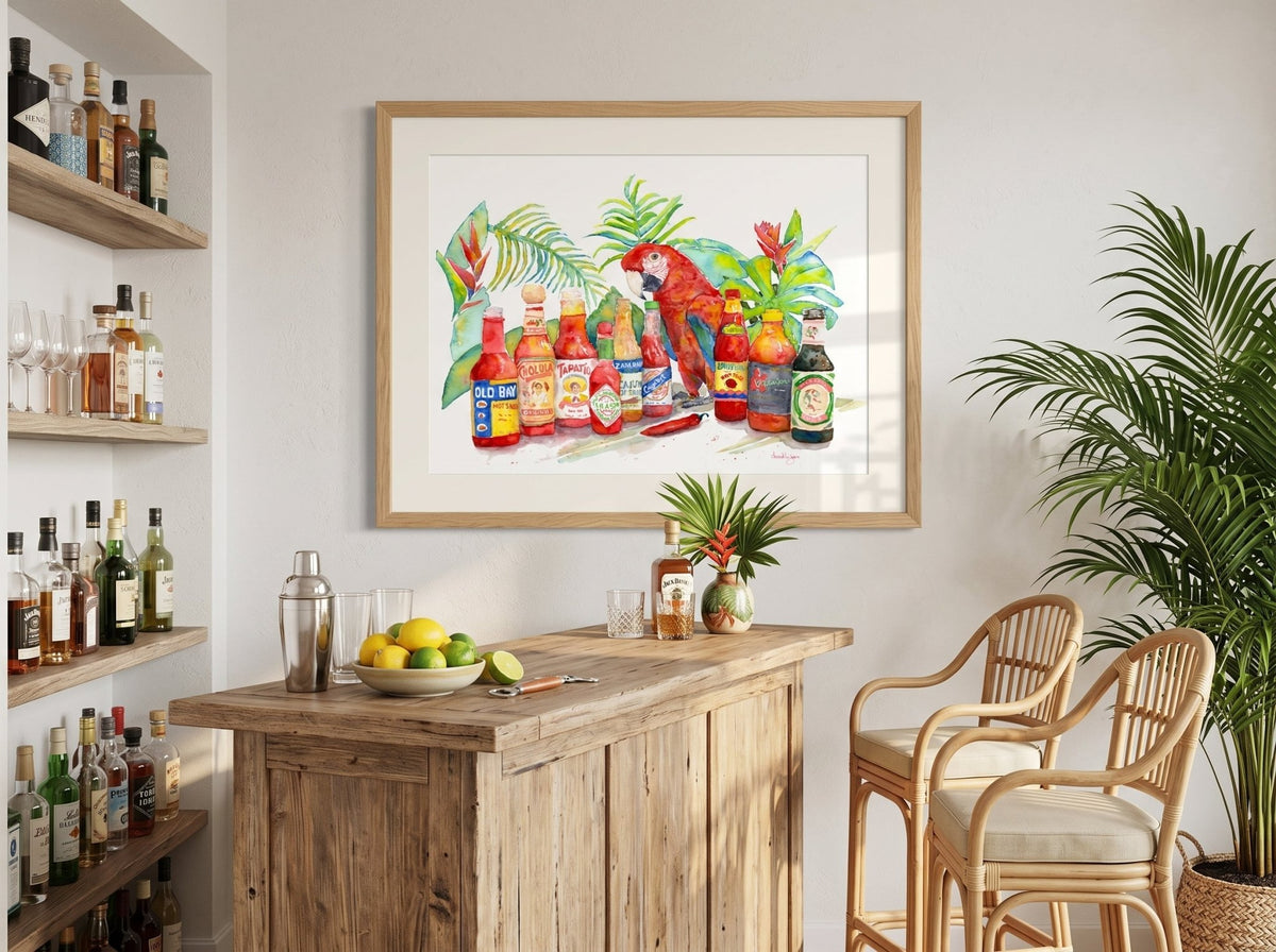 Parrot Hot Head (art print) - davidkjonesart