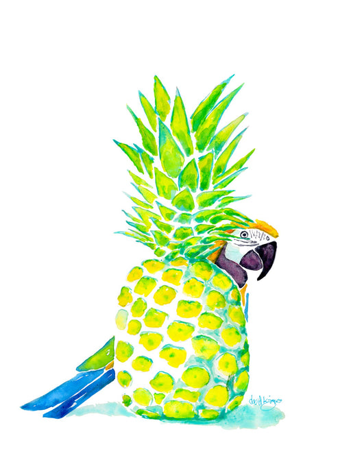 Pineapple Parrot (art print) – davidkjonesart