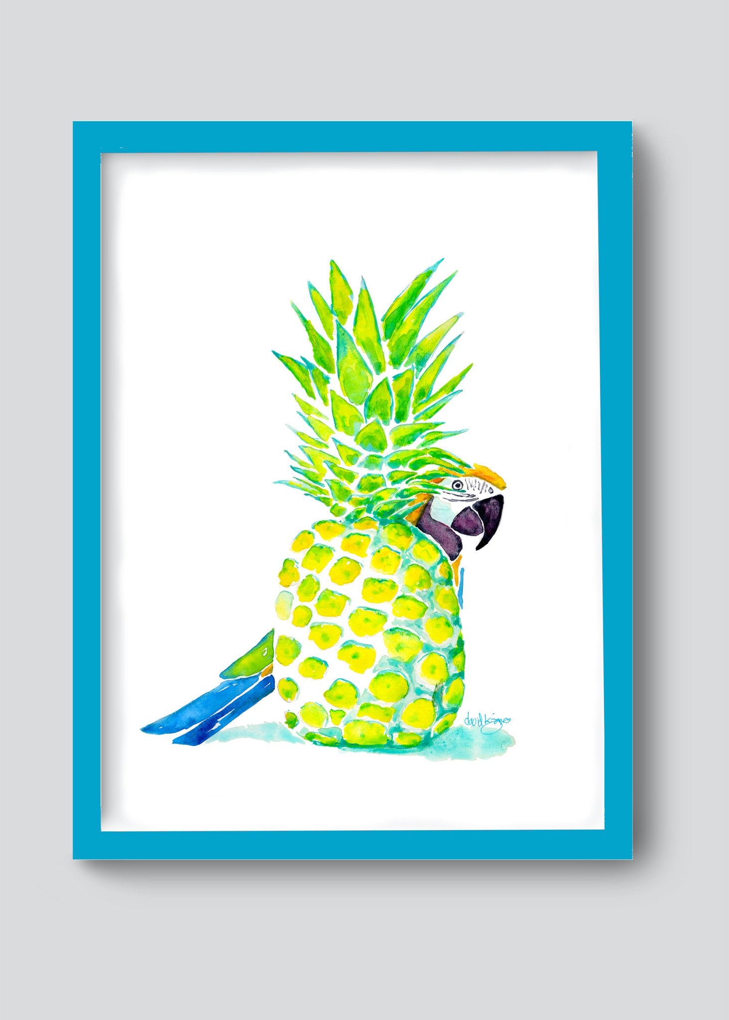 Pineapple Parrot (art print) - davidkjonesart