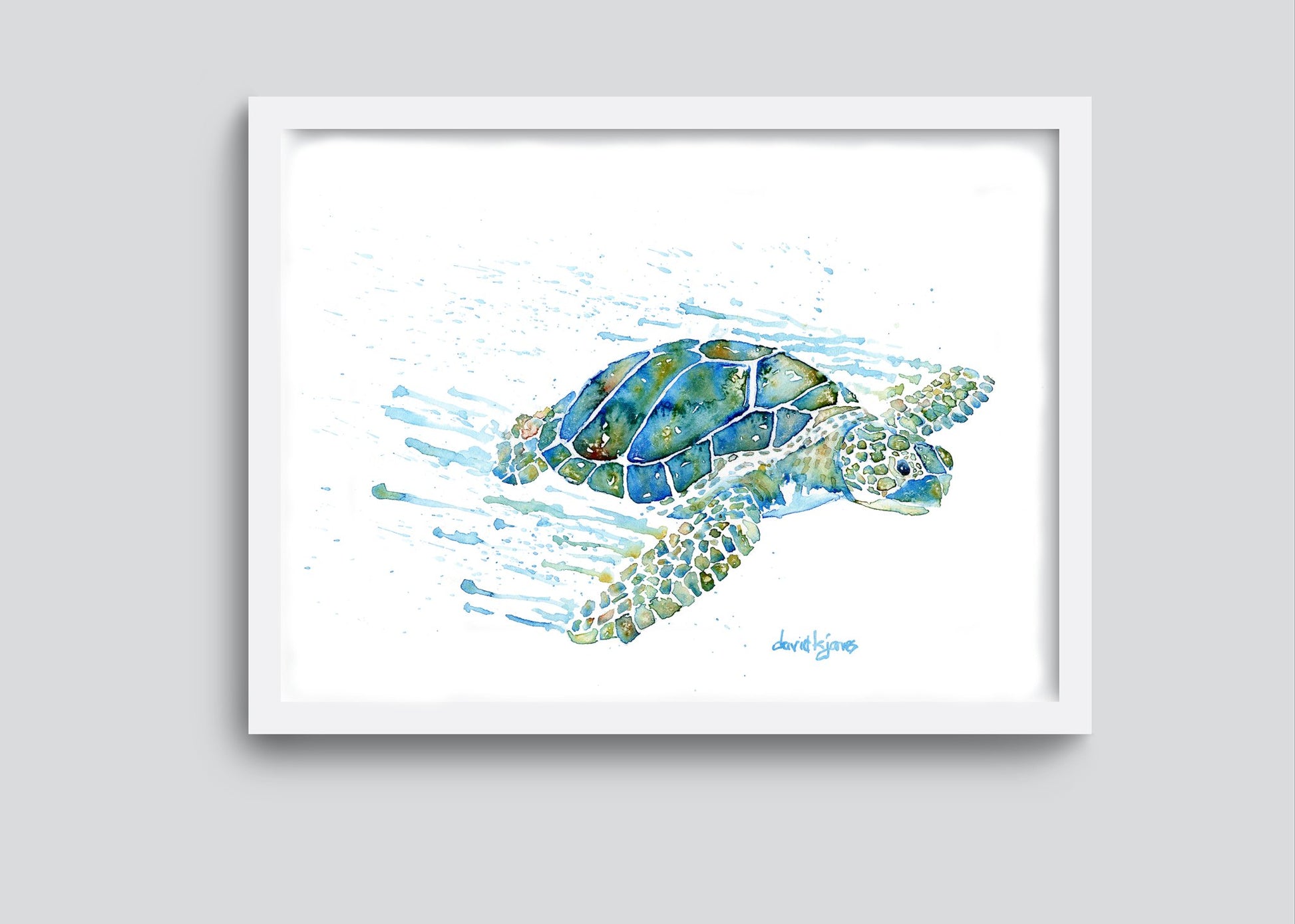 Seaweed - Top Flyer (Sea Turtle art print) - davidkjonesart