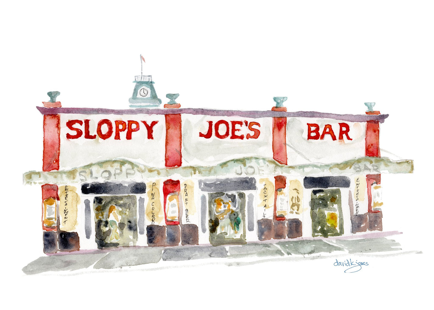 Sloppy Joes Bar (Art Print) - davidkjonesart