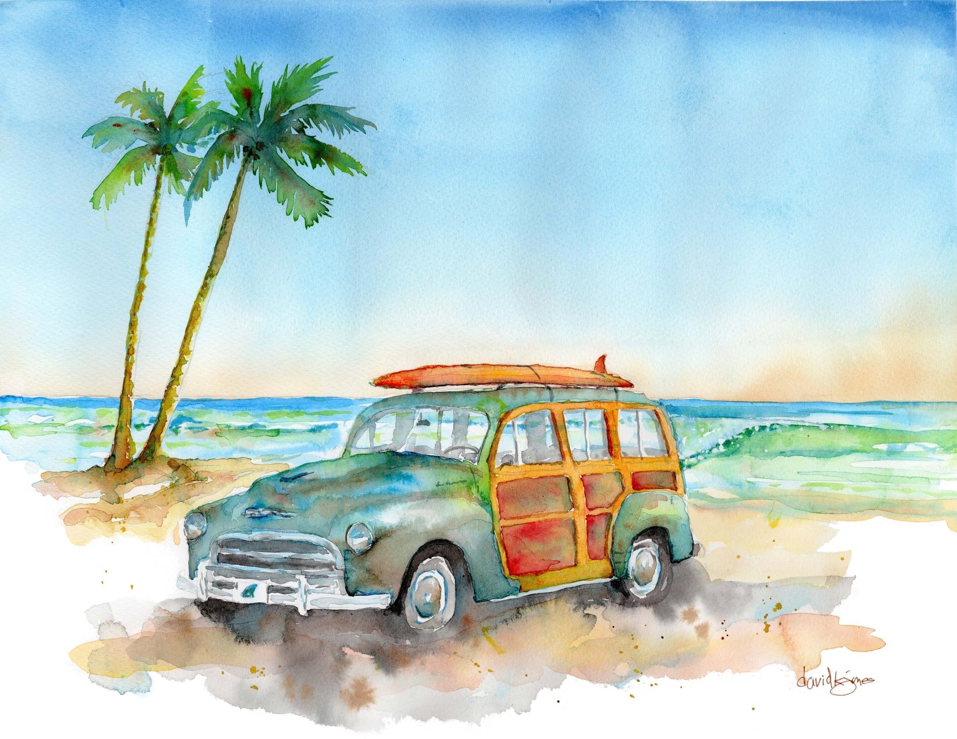 Surfer Woody (art print) - davidkjonesart