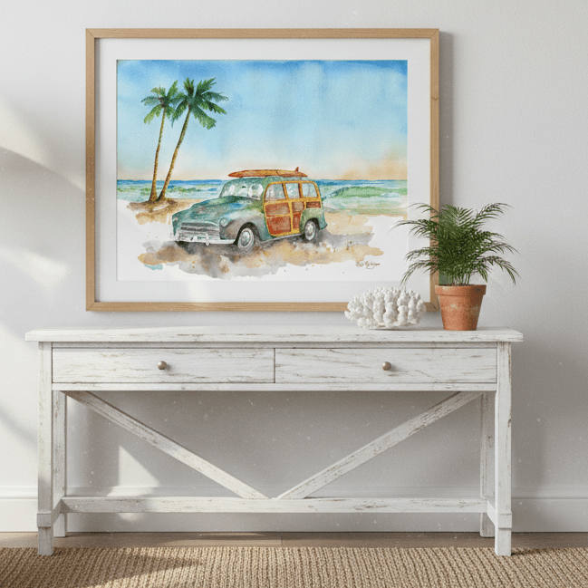 Surfer Woody (art print) - davidkjonesart