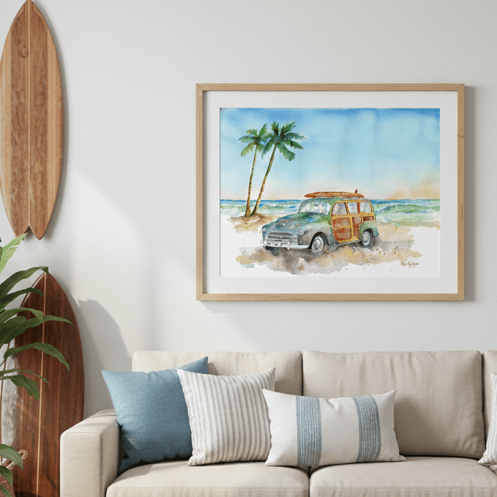 Surfer Woody (art print) - davidkjonesart